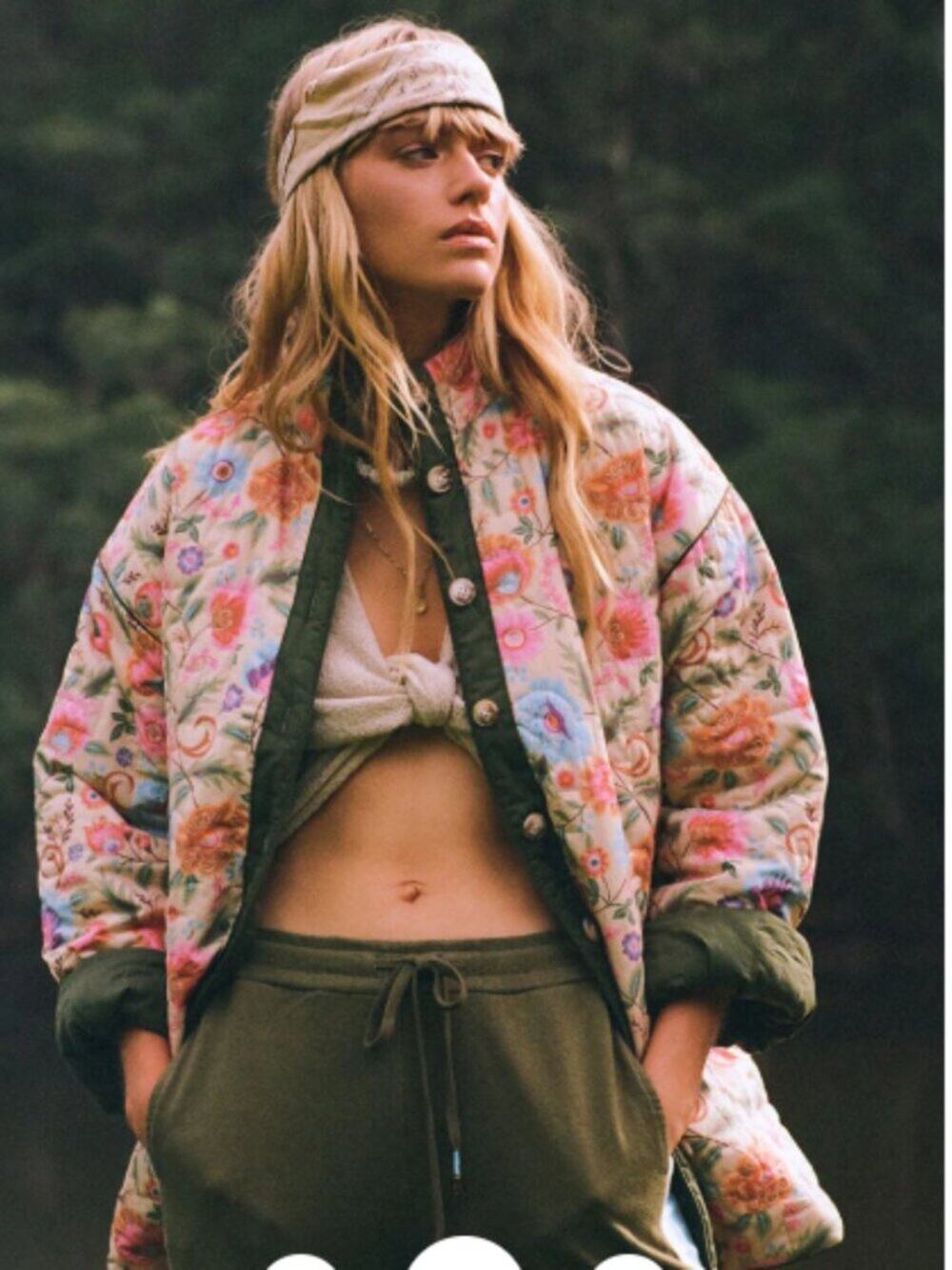 New Spell Valley Quilted Reversible Floral Jacket Sz XL